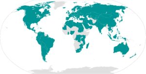 Map highlighting areas where Face2Gene was used in 2017